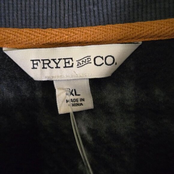 FRYE & CO. NWT Plaid 1/4 Zip Fleece Gray Black Jacket XL - Picture 6 of 8